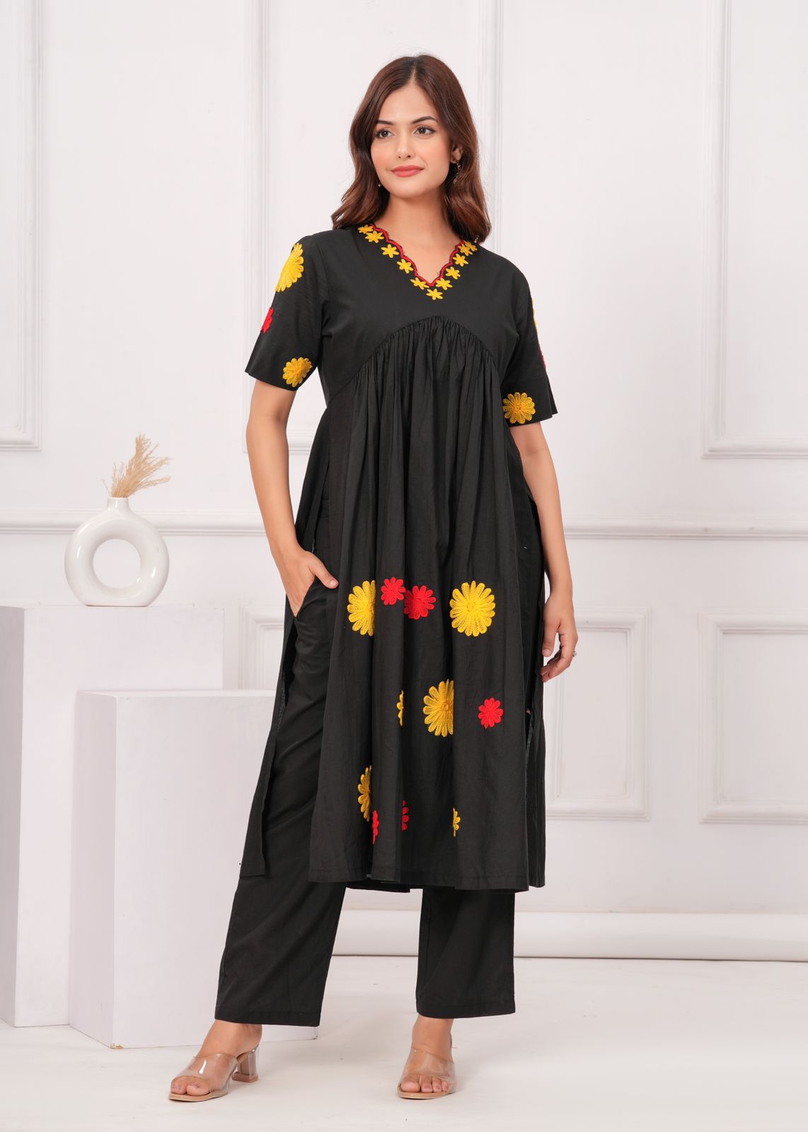 Noir Charm 2-Piece Kurti Set