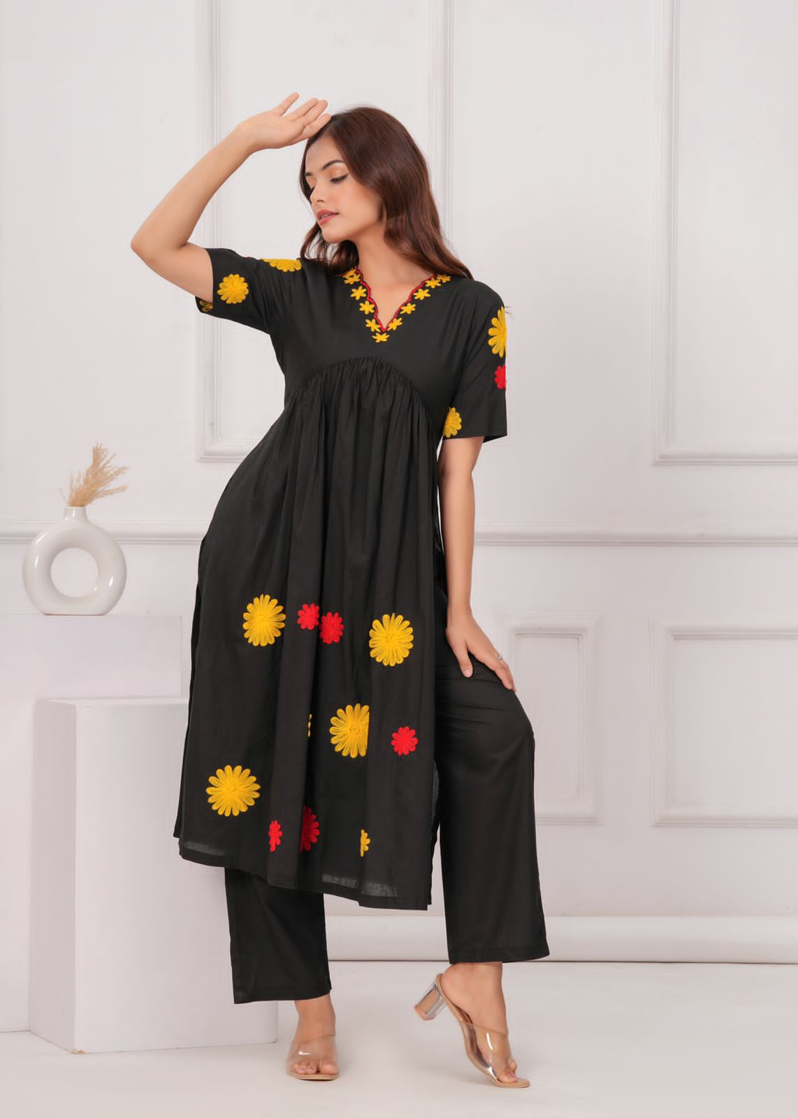 Noir Charm 2-Piece Kurti Set